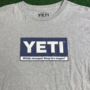 Yeti Cooler Logo Wildly Stronger Keep Ice Longer T-Shirt Gray Mens Size‎ XL